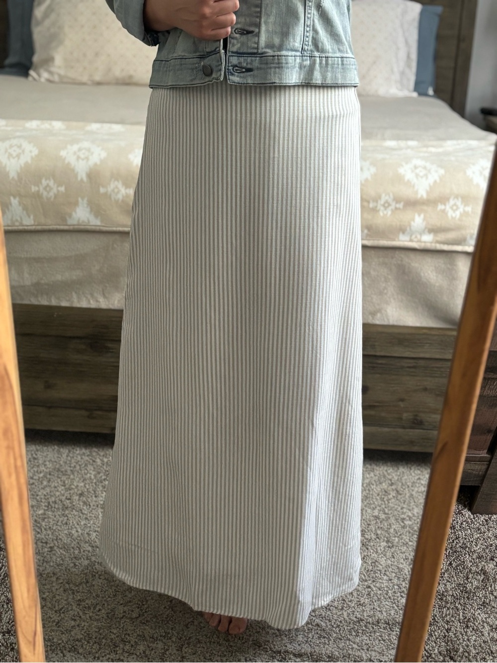 Splendid Cream Ribbed Maxi Skirt
